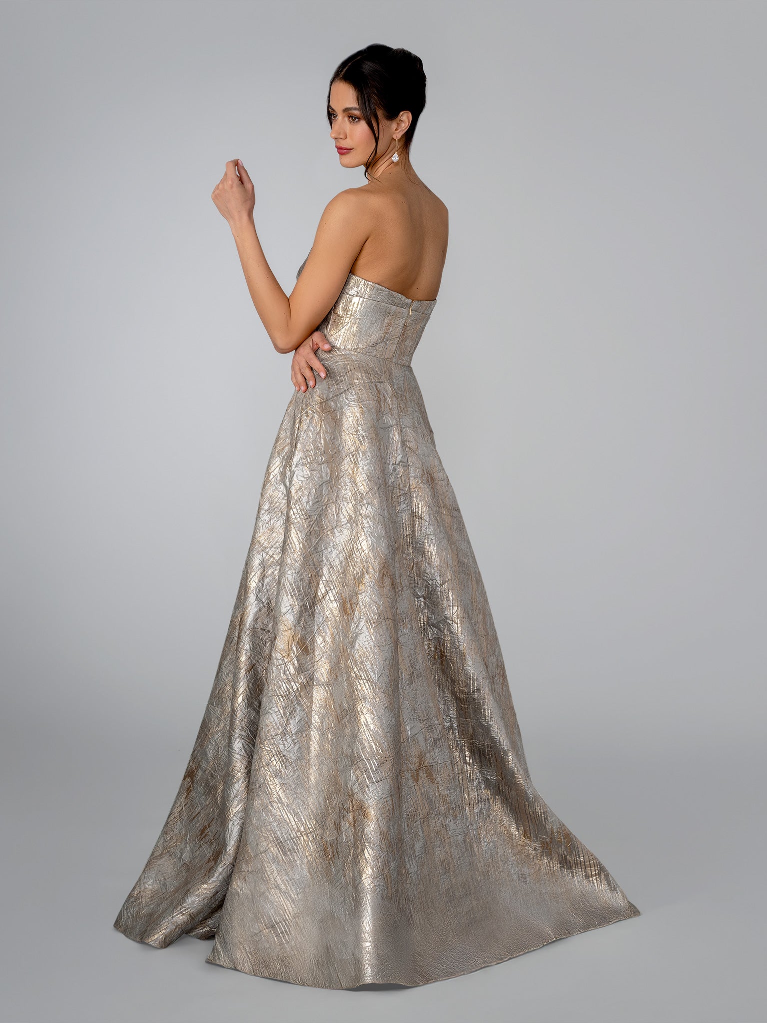 Prom Dresses Metallic Ball Gown Long Formal Dress Stella Couture 26316 Gold