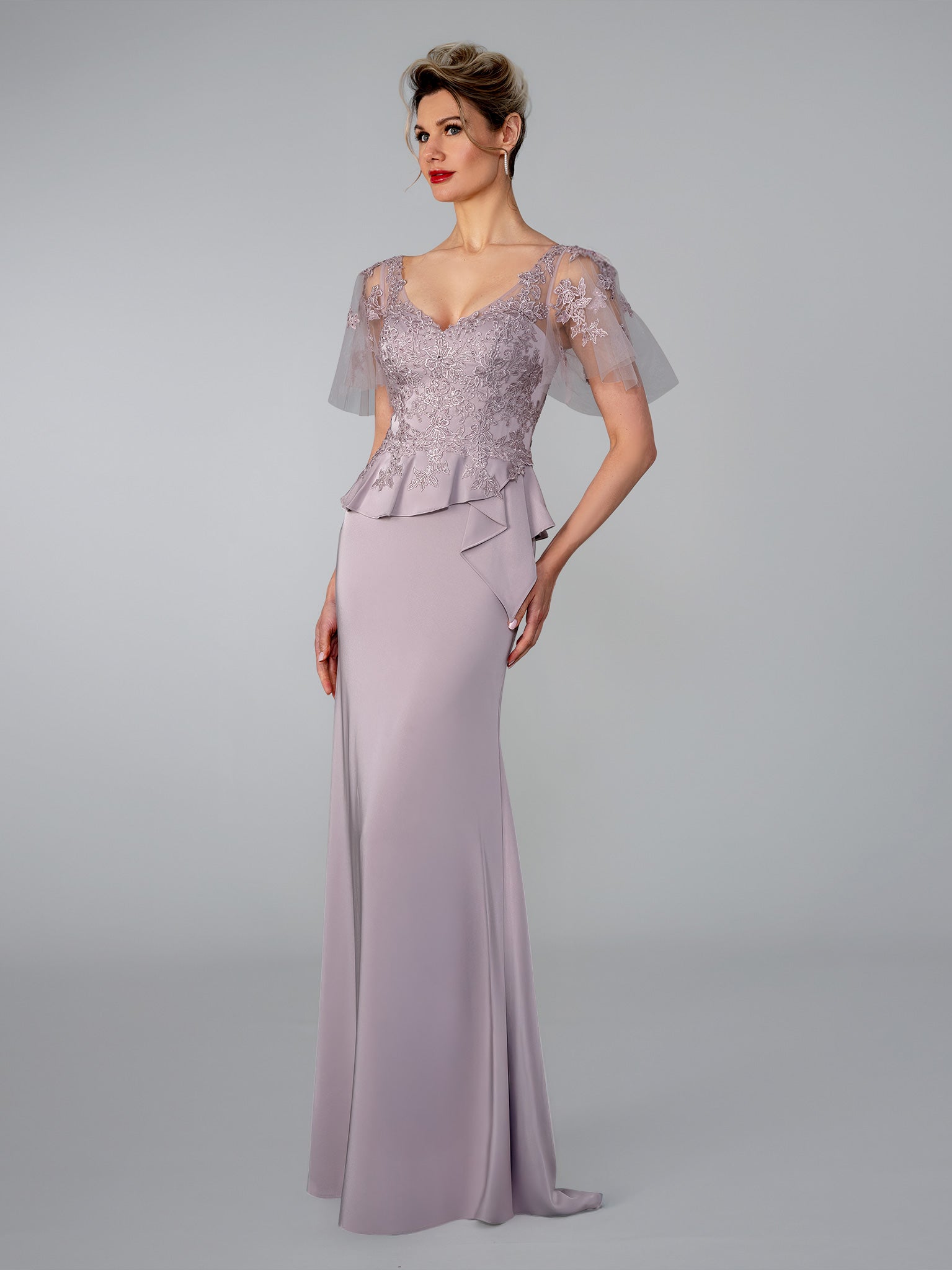 Mother of the Bride Dresses Fitted Long Lace Mother of the Bride Dress Stella Couture 26304 Rose