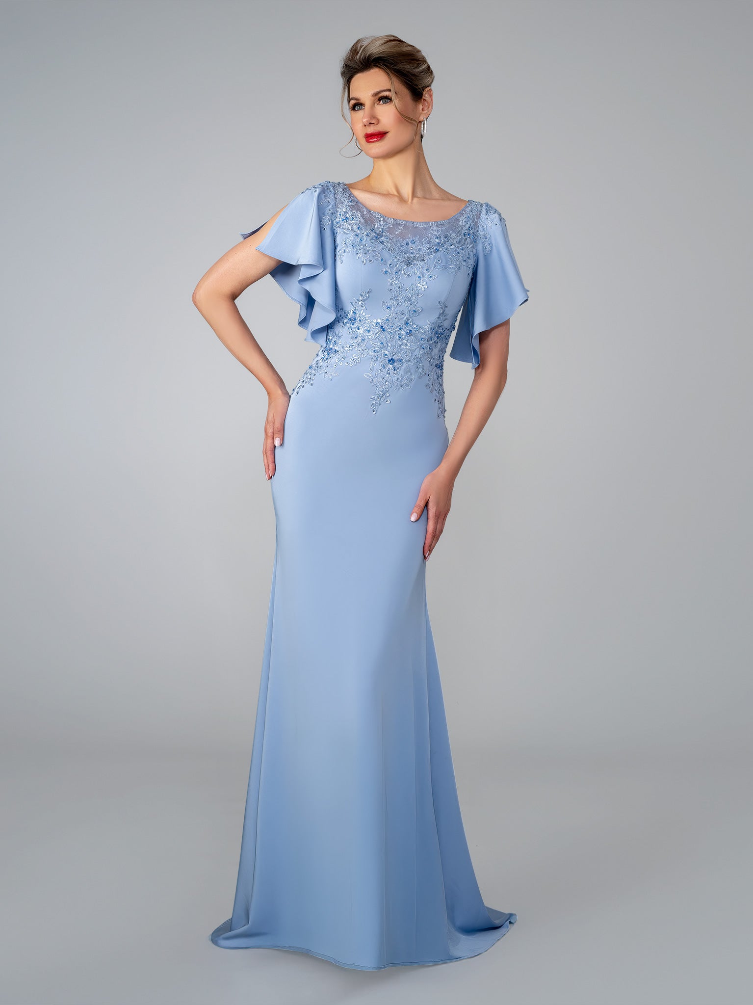 Mother of the Bride Dresses Long Lace Formal Mother of the Bride Dress Stella Couture 26303 Blue