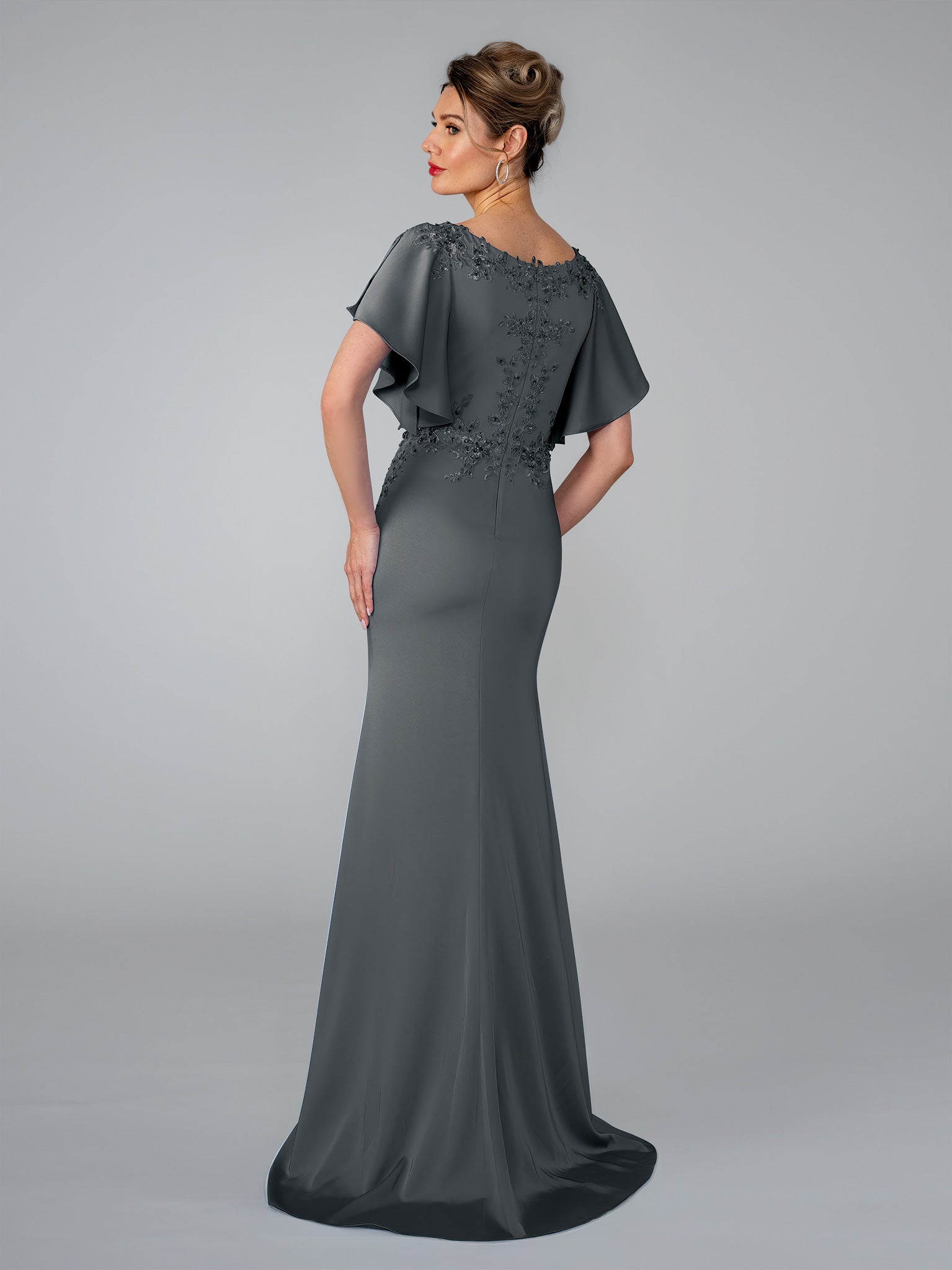 Mother of the Bride Dresses Long Lace Formal Mother of the Bride Dress Stella Couture 26303 Charcoal