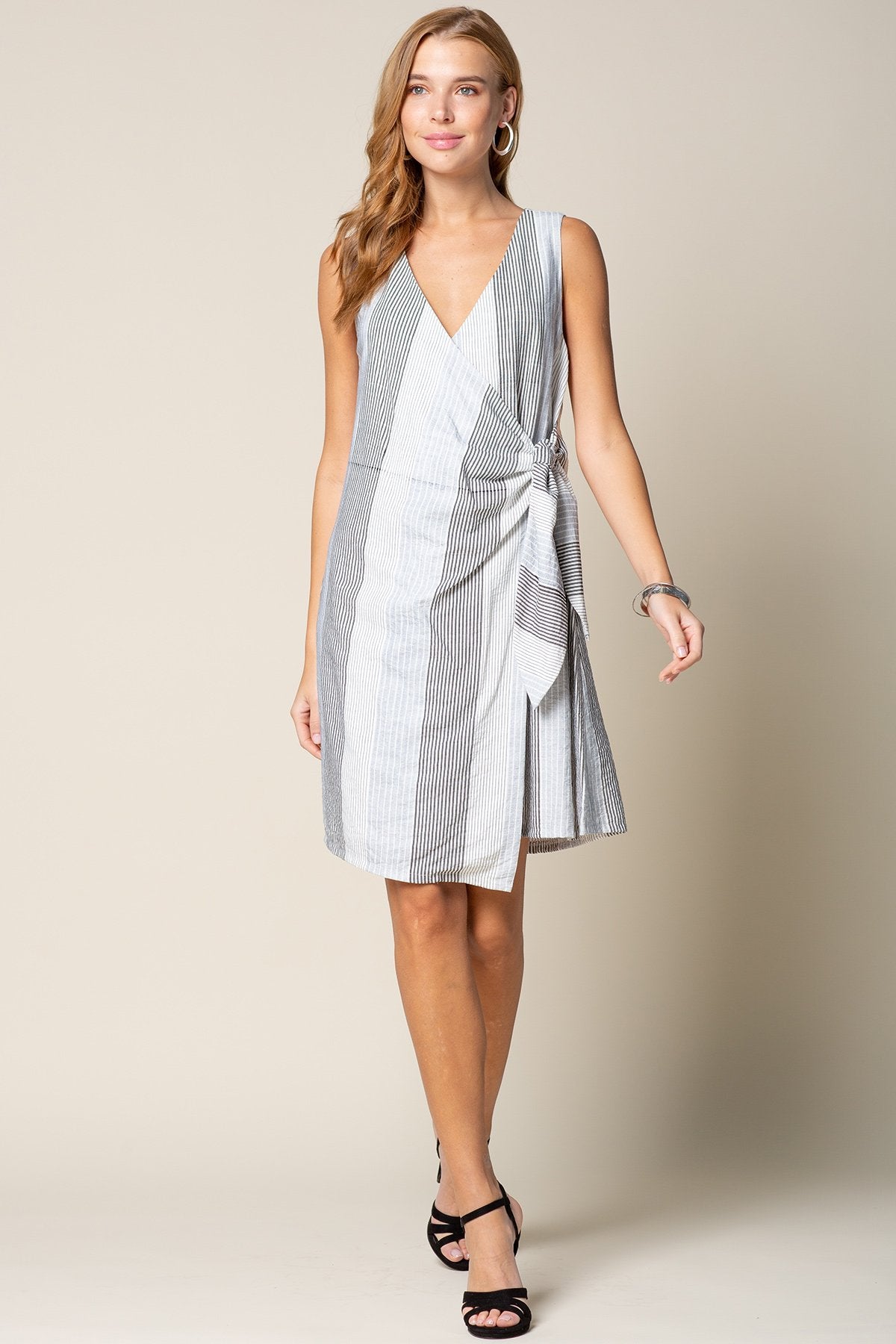 Short Sleeveless Wrap Dress