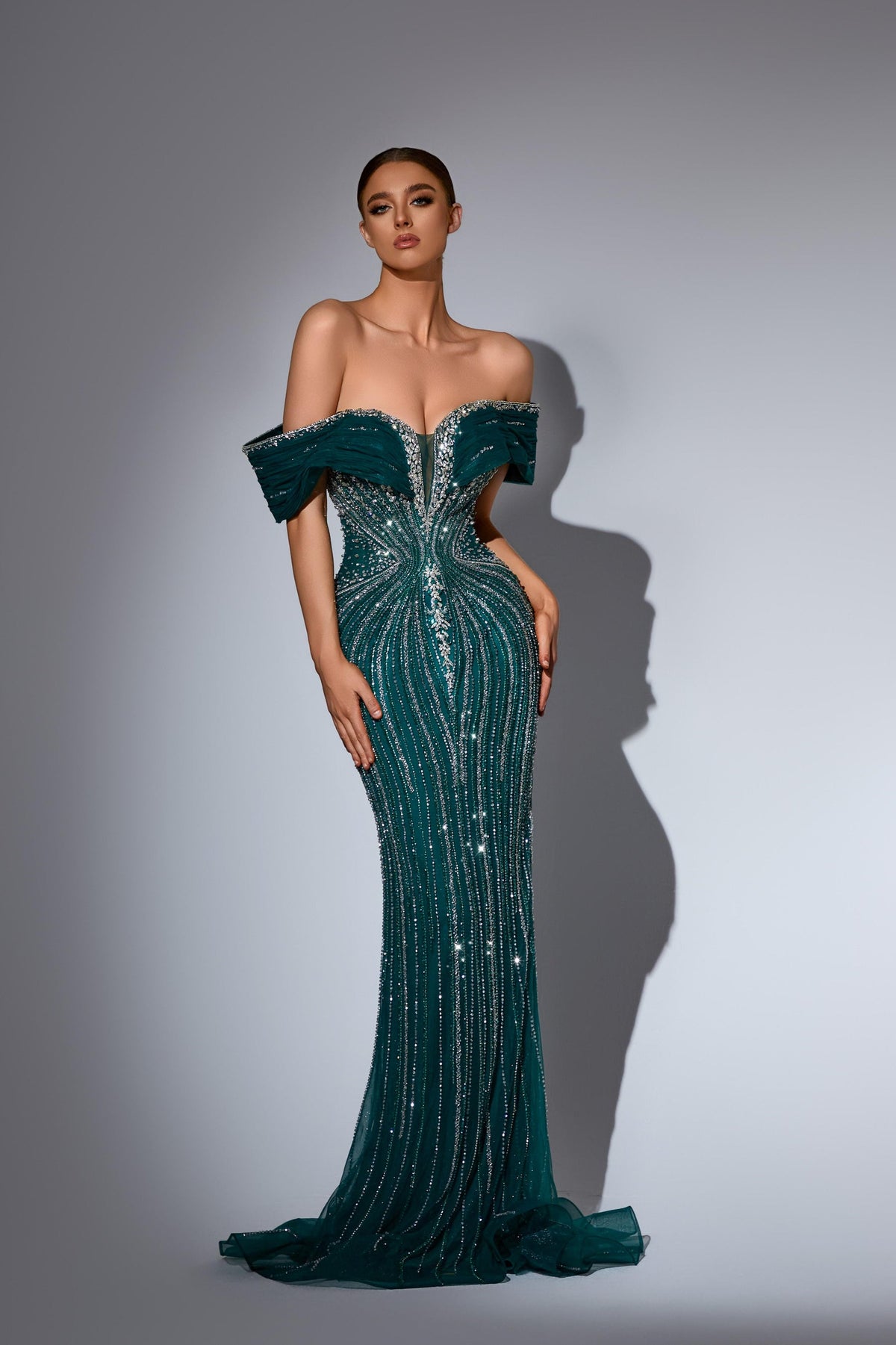 Off-the-Shoulder Floor-Length Sequin Prom Mermaid Pre Order