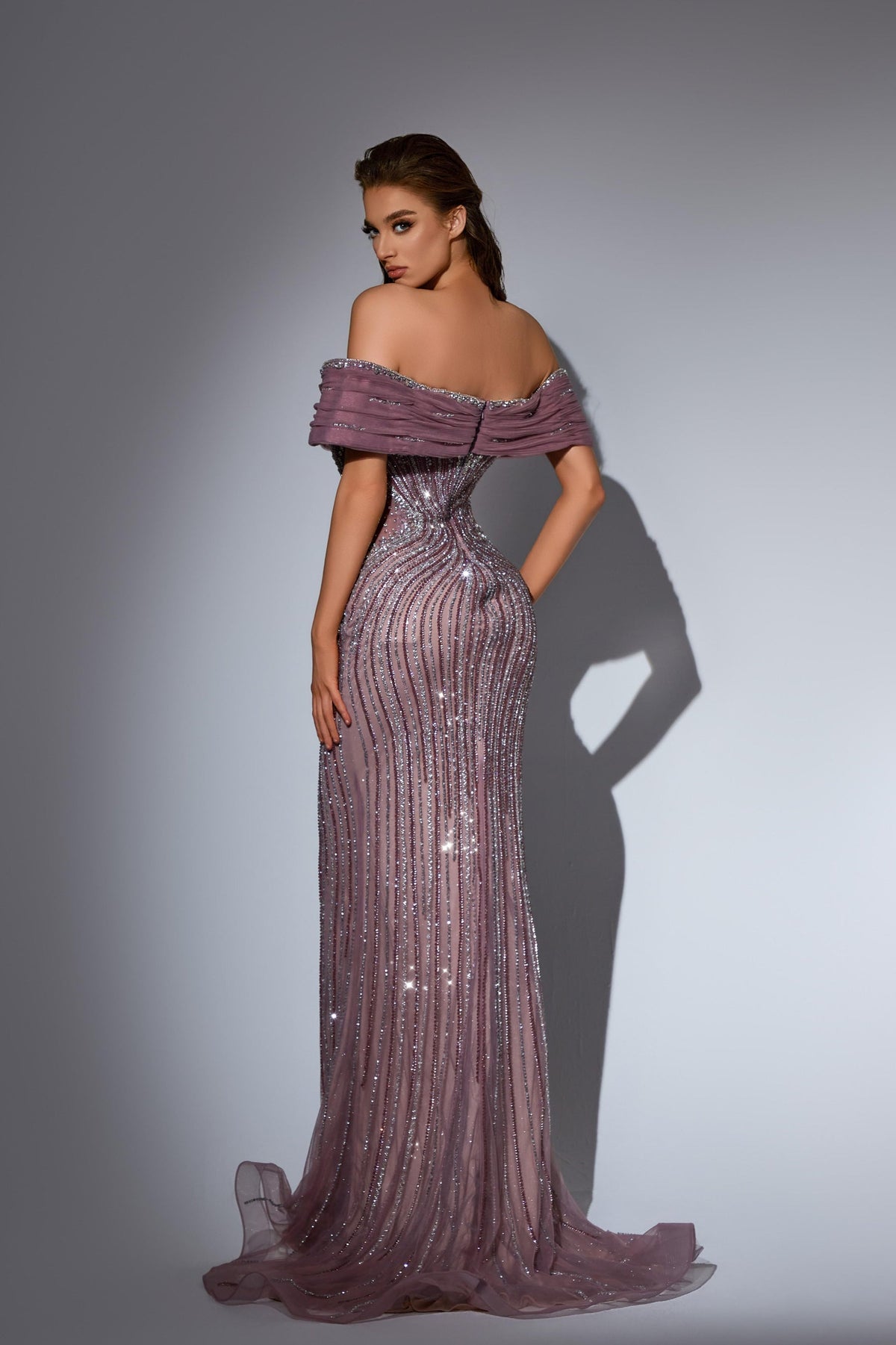 Off-the-Shoulder Floor-Length Sequin Prom Mermaid Pre Order