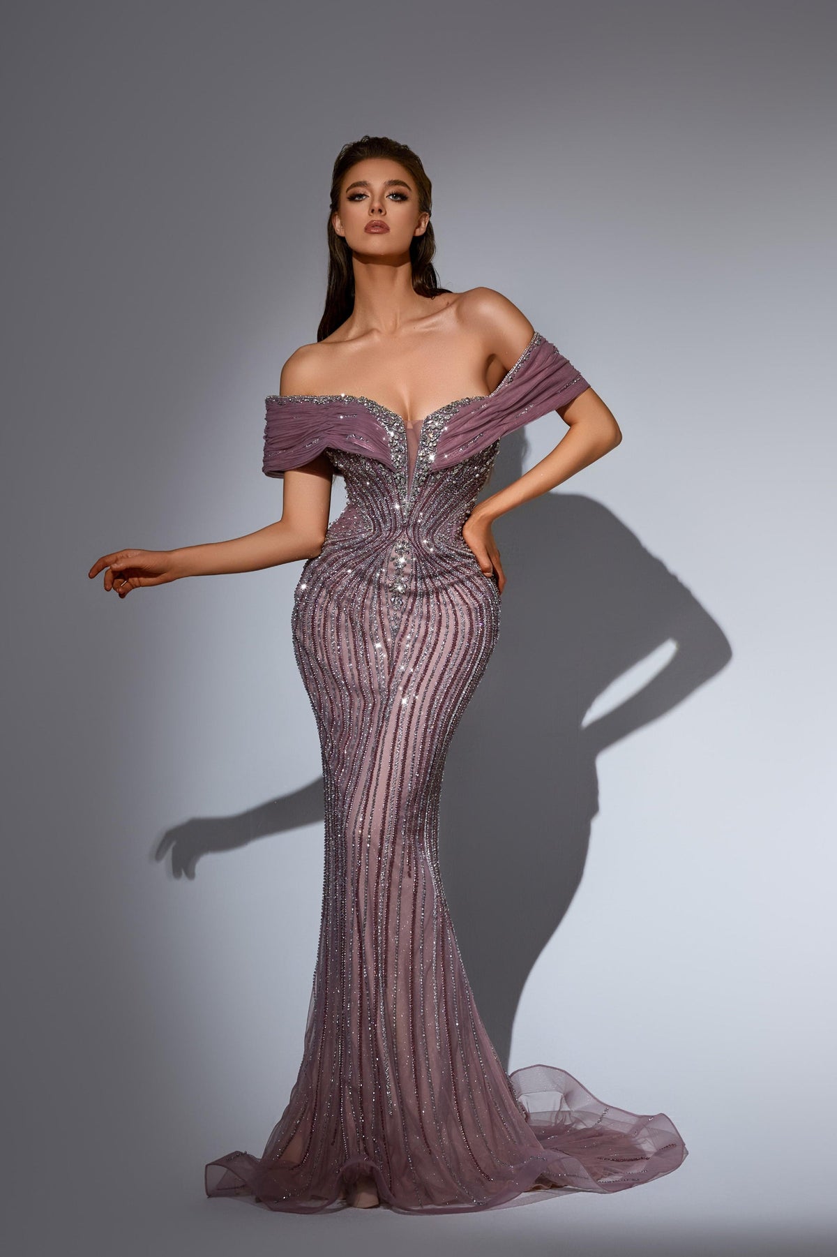 Off-the-Shoulder Floor-Length Sequin Prom Mermaid Pre Order
