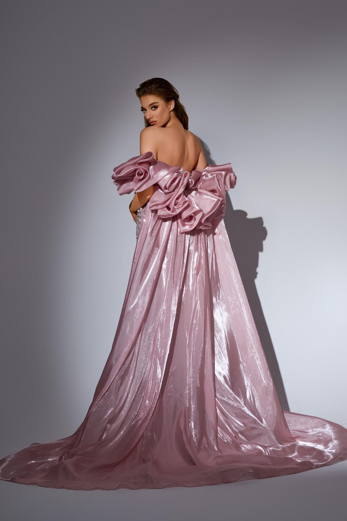 Strapless Curved Neck Floor-Length Satin Prom Mermaid Pre Order