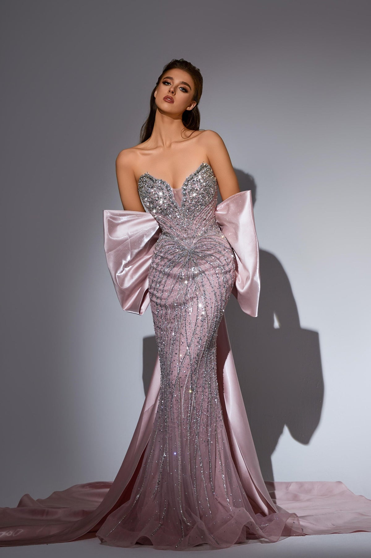 Strapless Curved Neck Floor-Length Sequin Prom Mermaid Pre Order