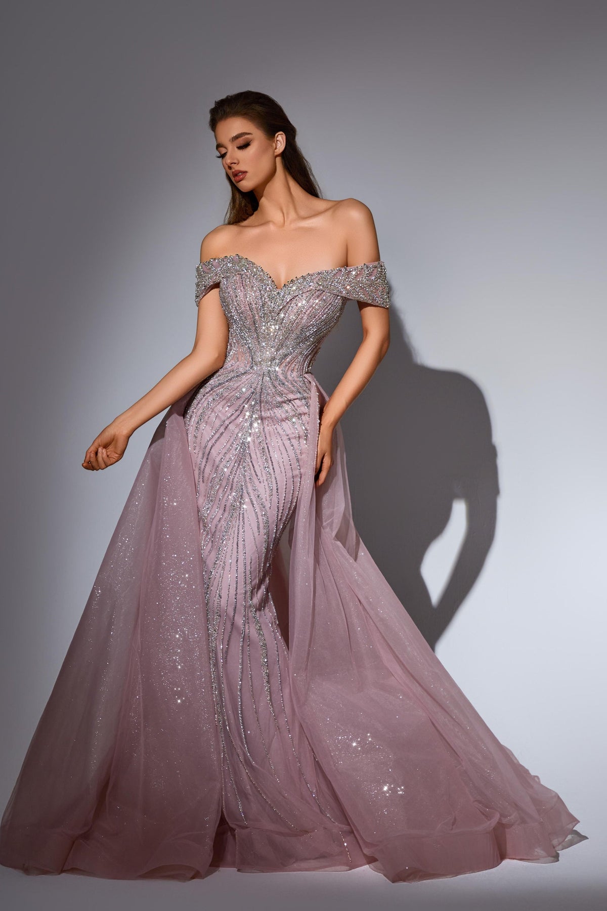 Off-the-Shoulder Floor-Length Tulle Prom Mermaid Trumpet Pre Order