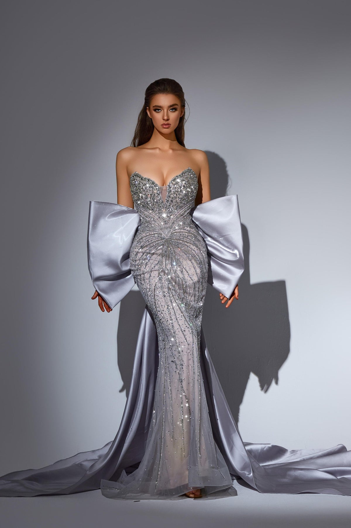 Strapless Curved Neck Floor-Length Sequin Prom Mermaid Pre Order
