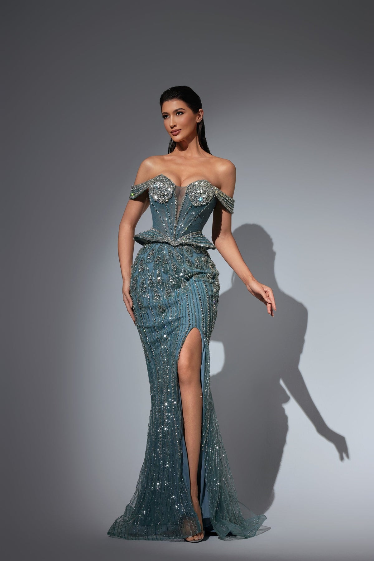 Off-the-Shoulder Floor-Length Sequin Prom Mermaid Pre Order