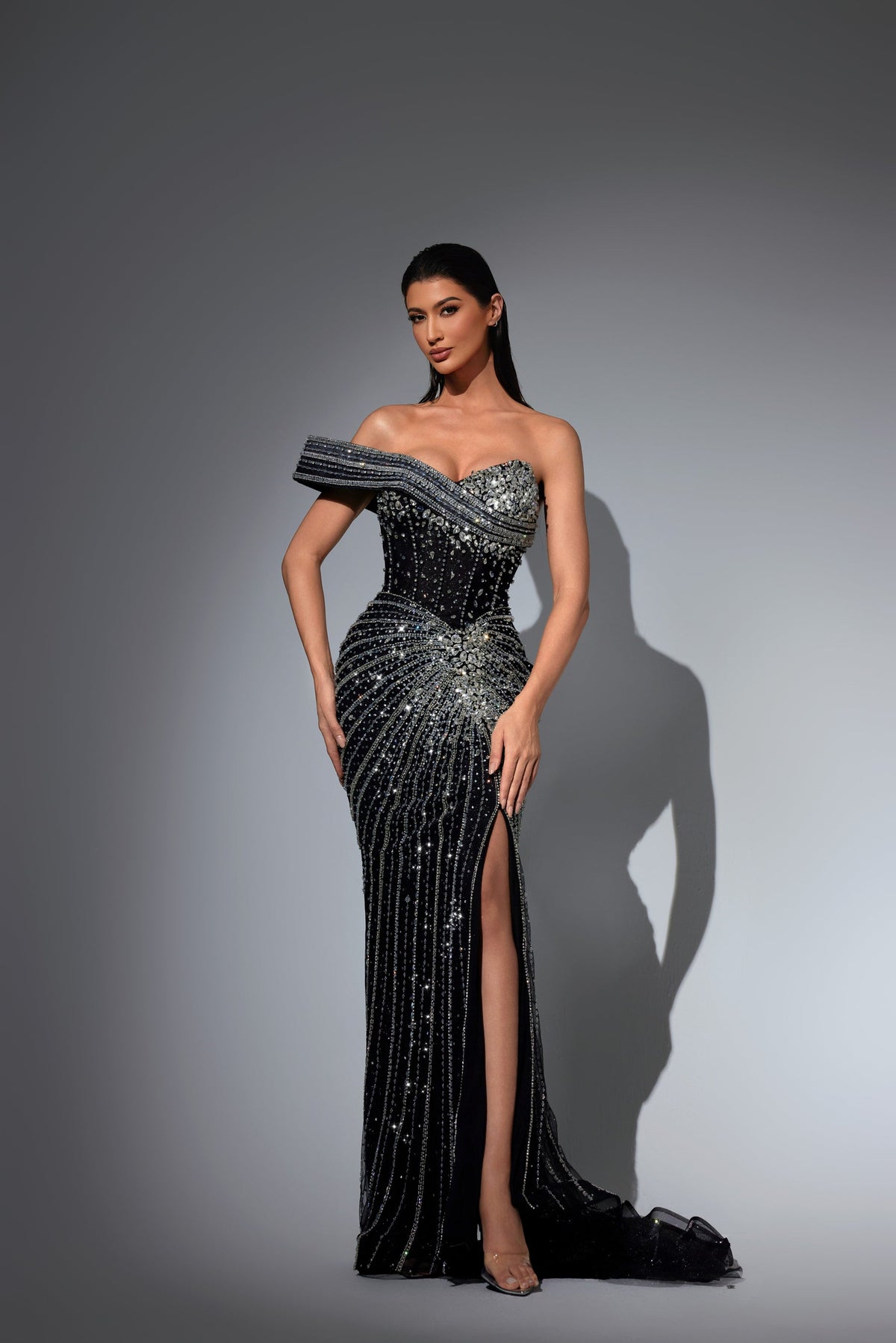Off-the-Shoulder Floor-Length Sequin Evening Mermaid Pre Order