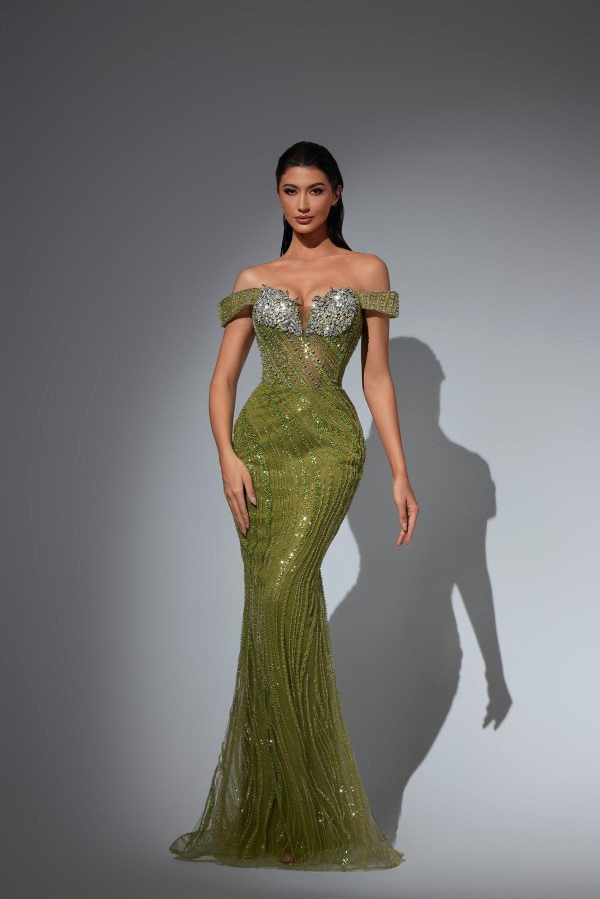 Off-the-Shoulder Floor-Length Sequin Prom Mermaid Pre Order