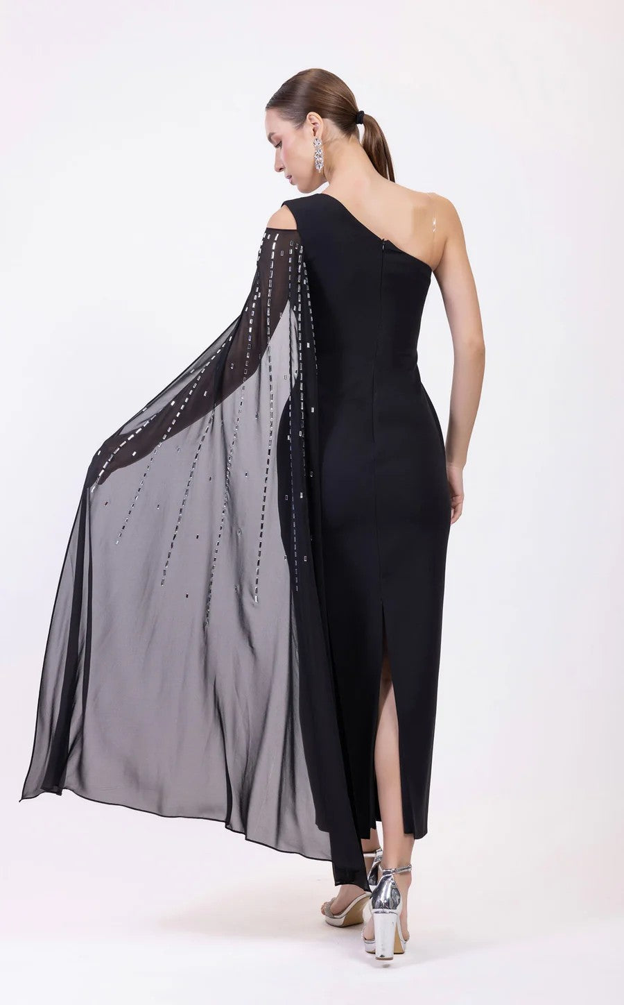 Odrella 25002 Tea Length Fitted Formal Prom Dress