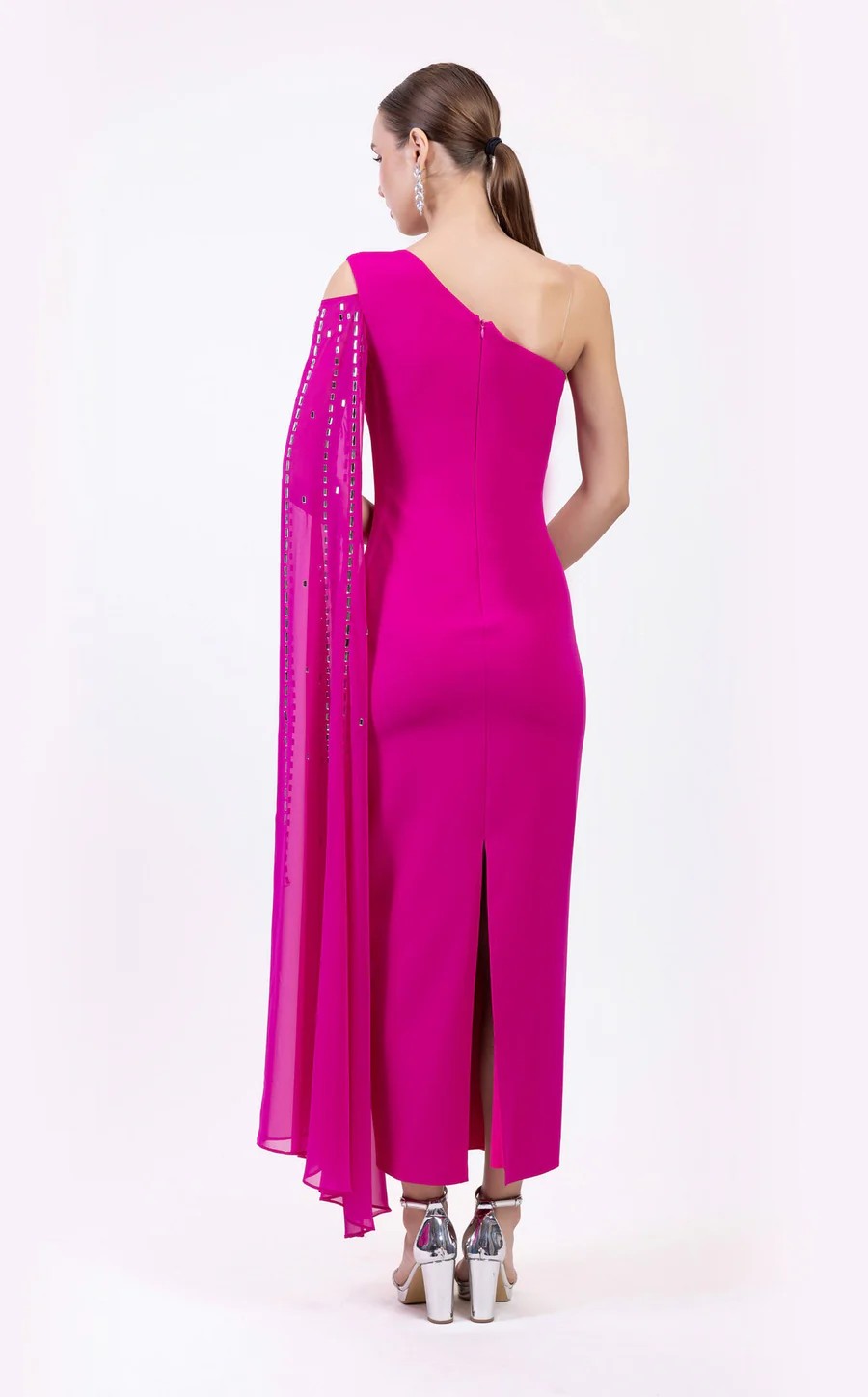 Odrella 25002 Tea Length Fitted Formal Prom Dress