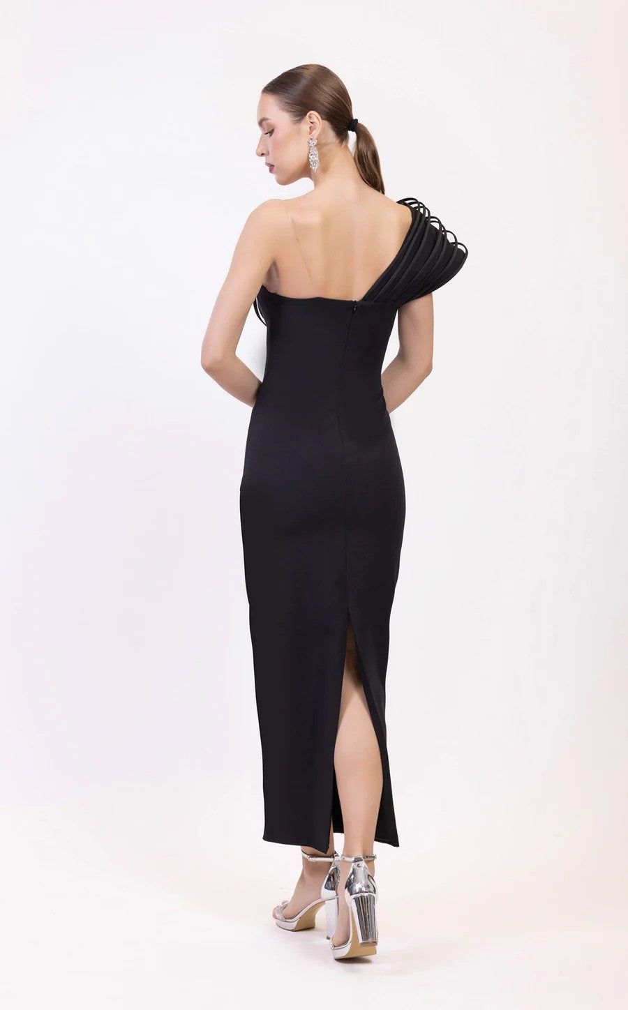 Odrella 25018 Fitted Long Formal Tea Length Prom Dress
