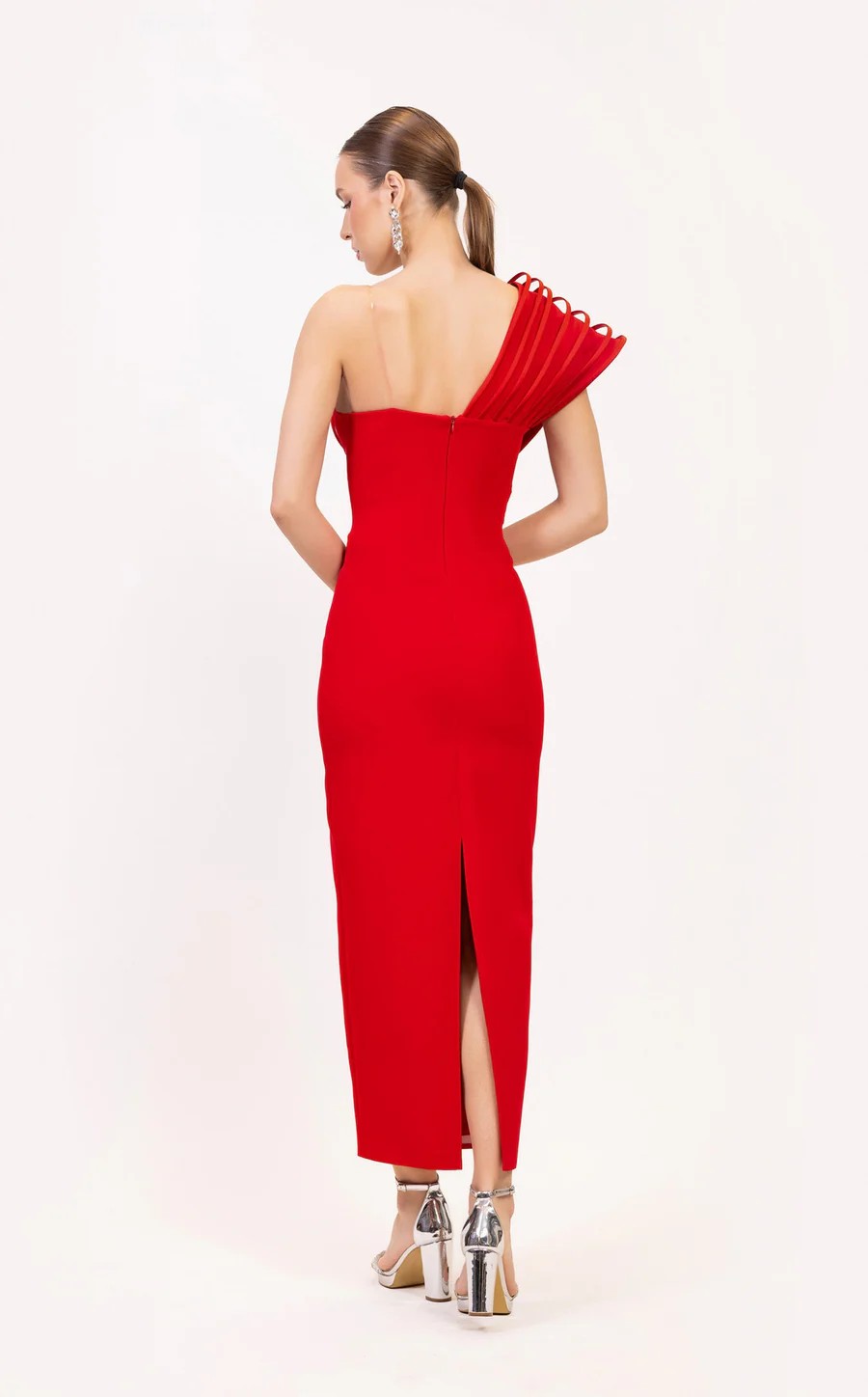 Odrella 25018 Fitted Long Formal Tea Length Prom Dress
