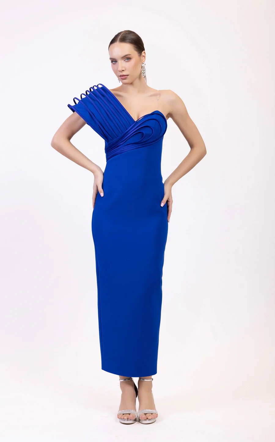 Odrella 25018 Fitted Long Formal Tea Length Prom Dress
