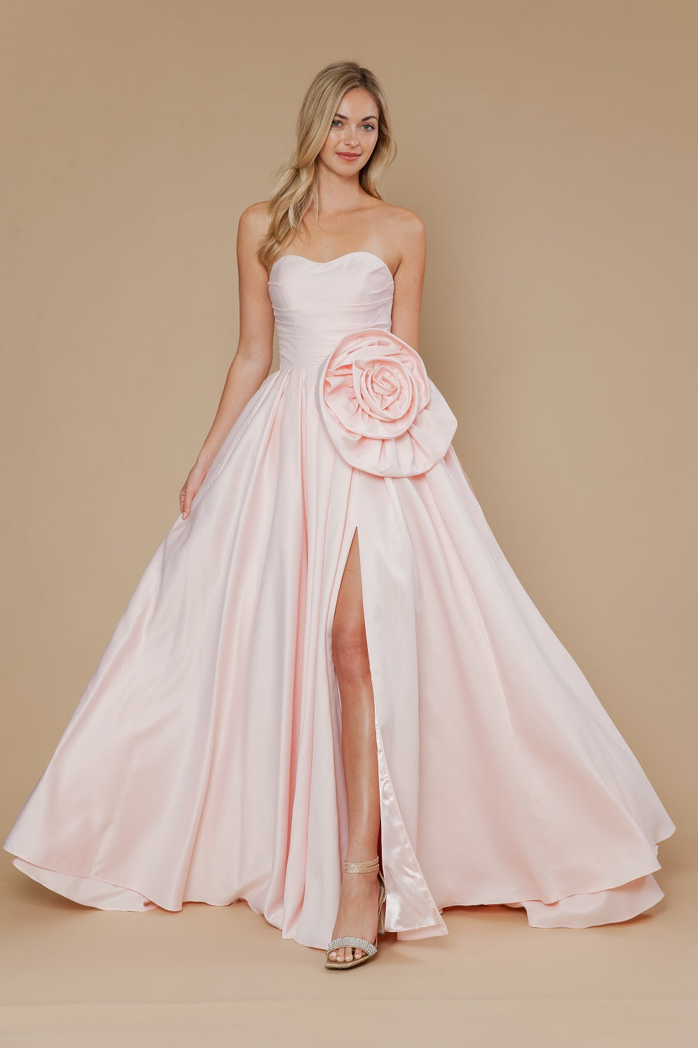 Sweetheart Floor-Length Satin Prom Ball Gown Poly USA 25062