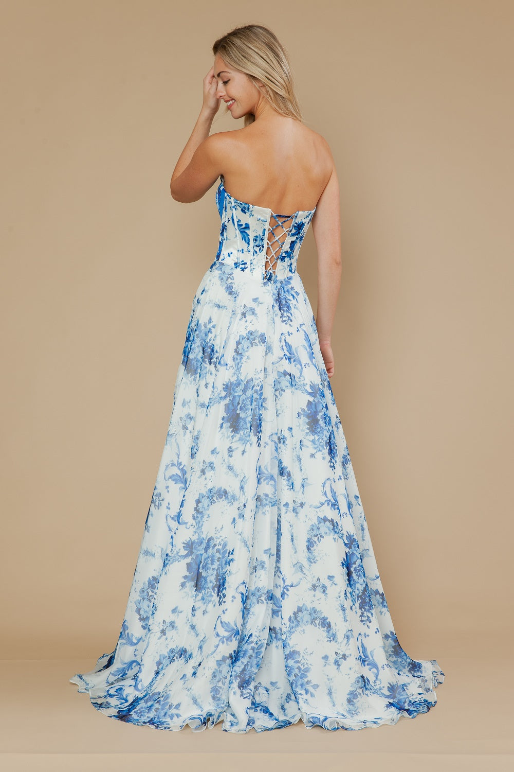Sweetheart Floor-Length Chiffon Prom A-Line Poly USA 25080