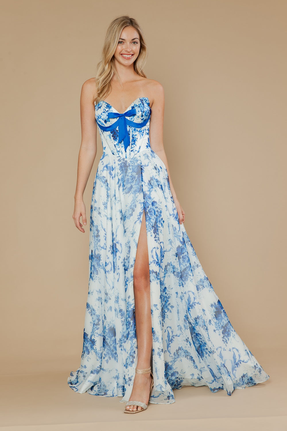 Sweetheart Floor-Length Chiffon Prom A-Line Poly USA 25080