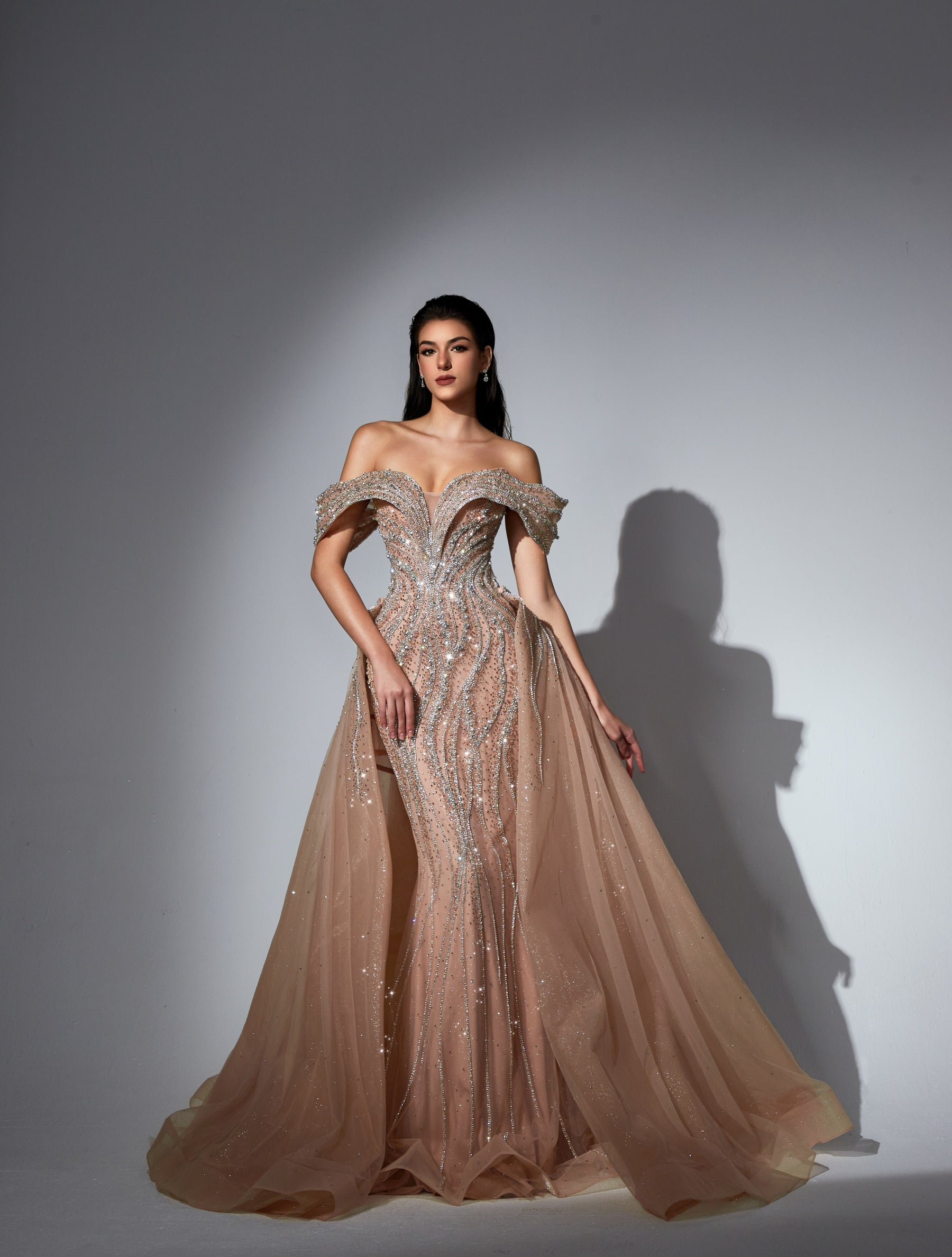 Off-the-Shoulder Floor-Length Sequin Formal Mermaid Luscious Delia LD11538 Pre Order