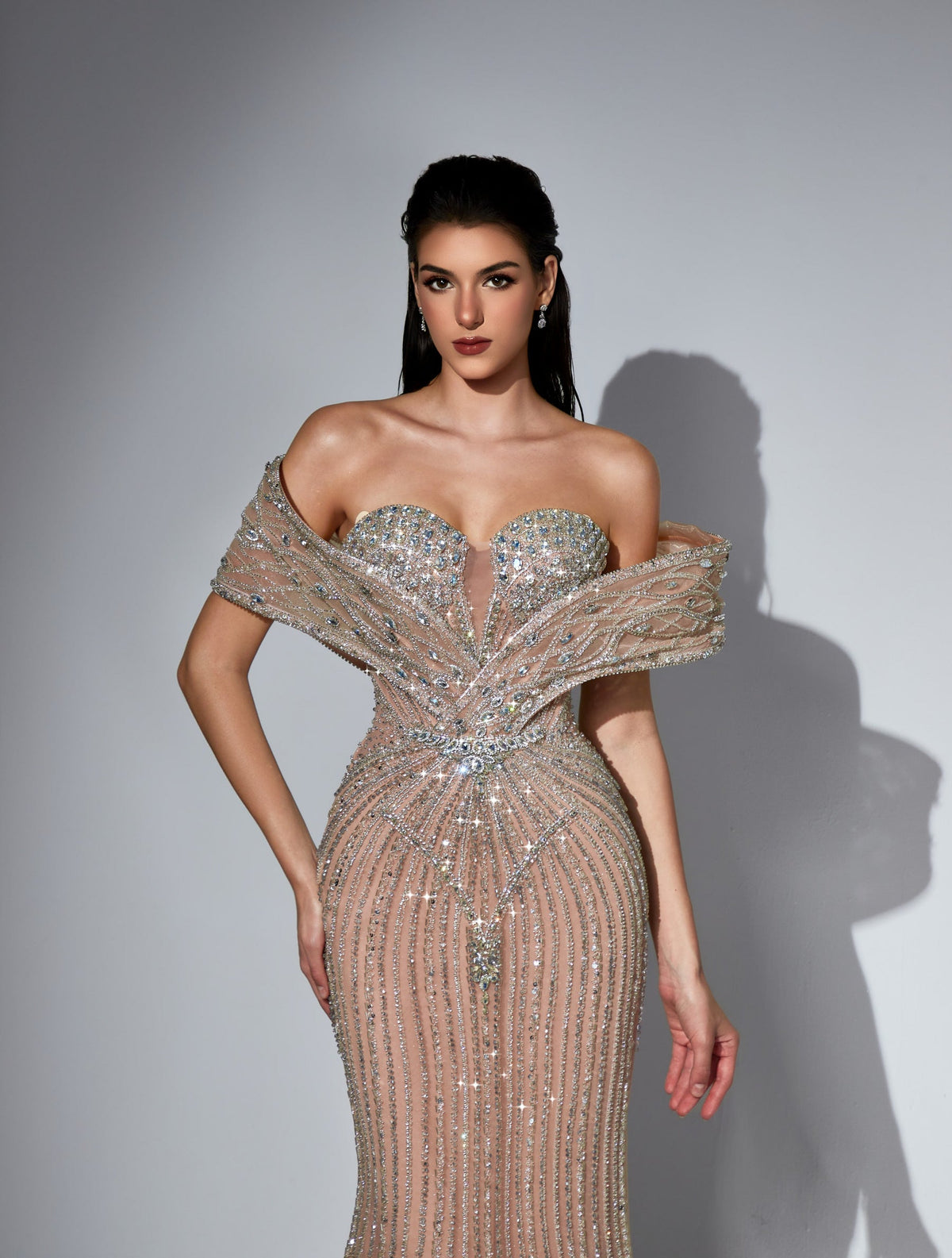 Off-the-Shoulder Floor-Length Tulle Prom Mermaid Trumpet Pre Order