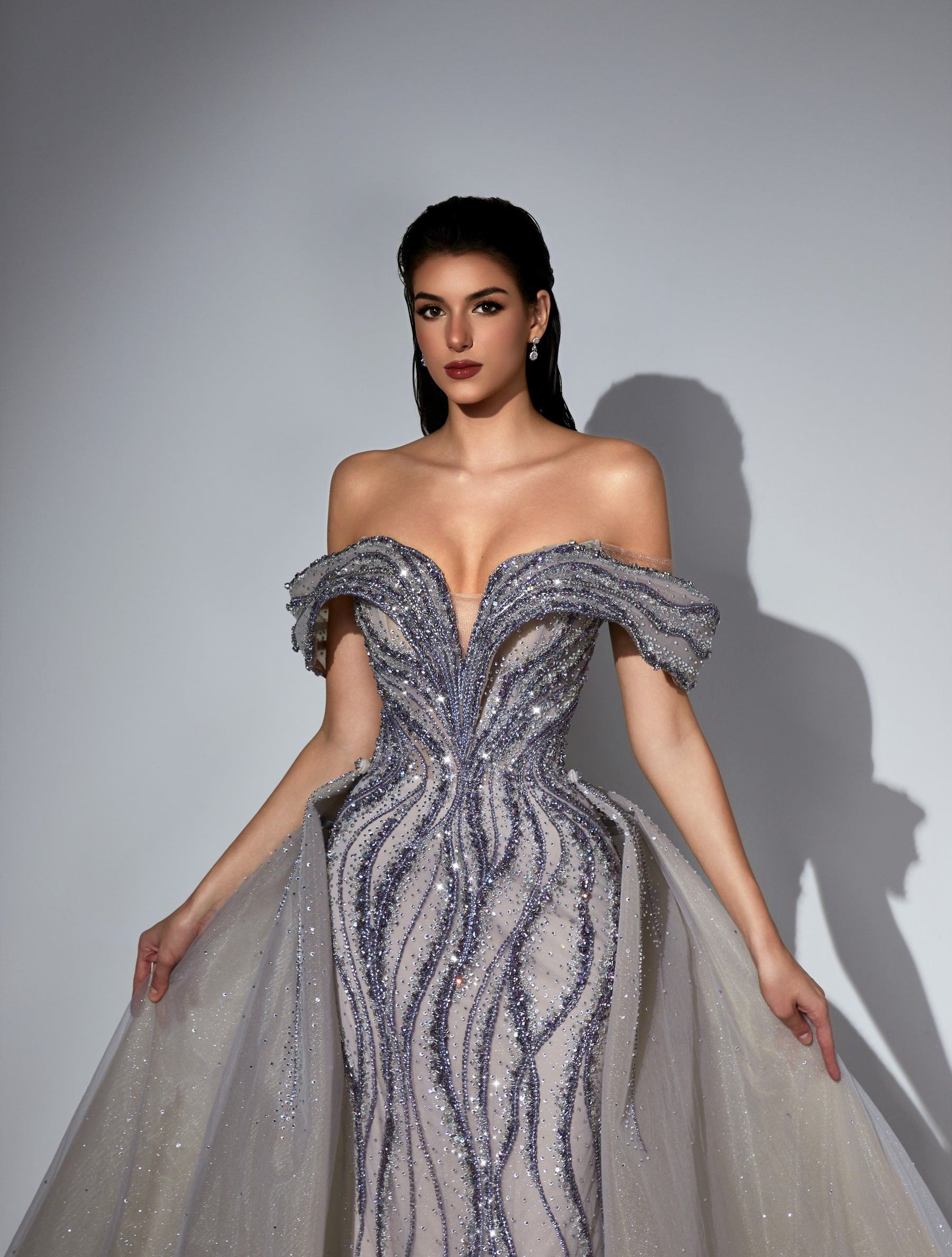 Off-the-Shoulder Floor-Length Sequin Formal Mermaid Luscious Delia LD11538 Pre Order