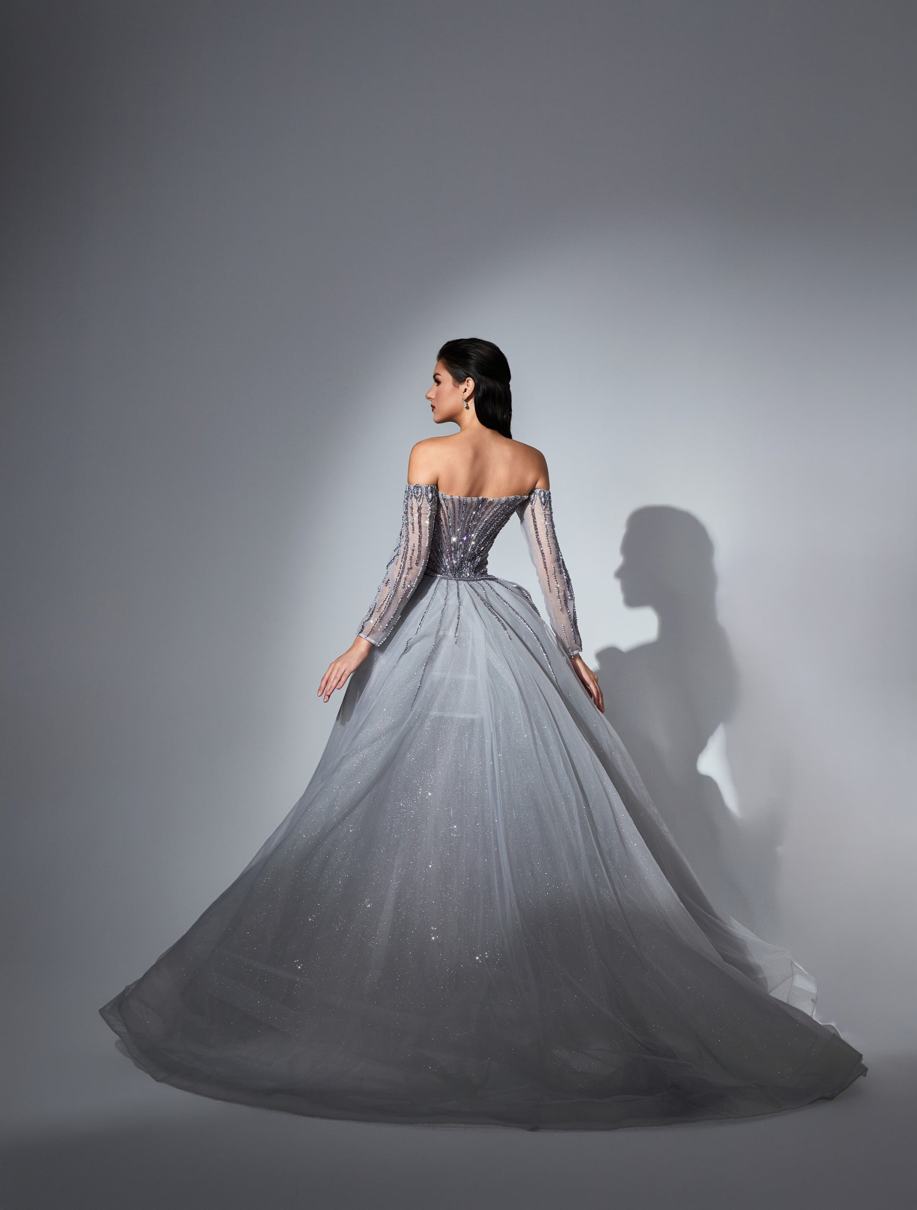 Off-the-Shoulder Floor-Length with Train Tulle Prom Mermaid Trumpet Luscious Delia LD11539 Pre Order