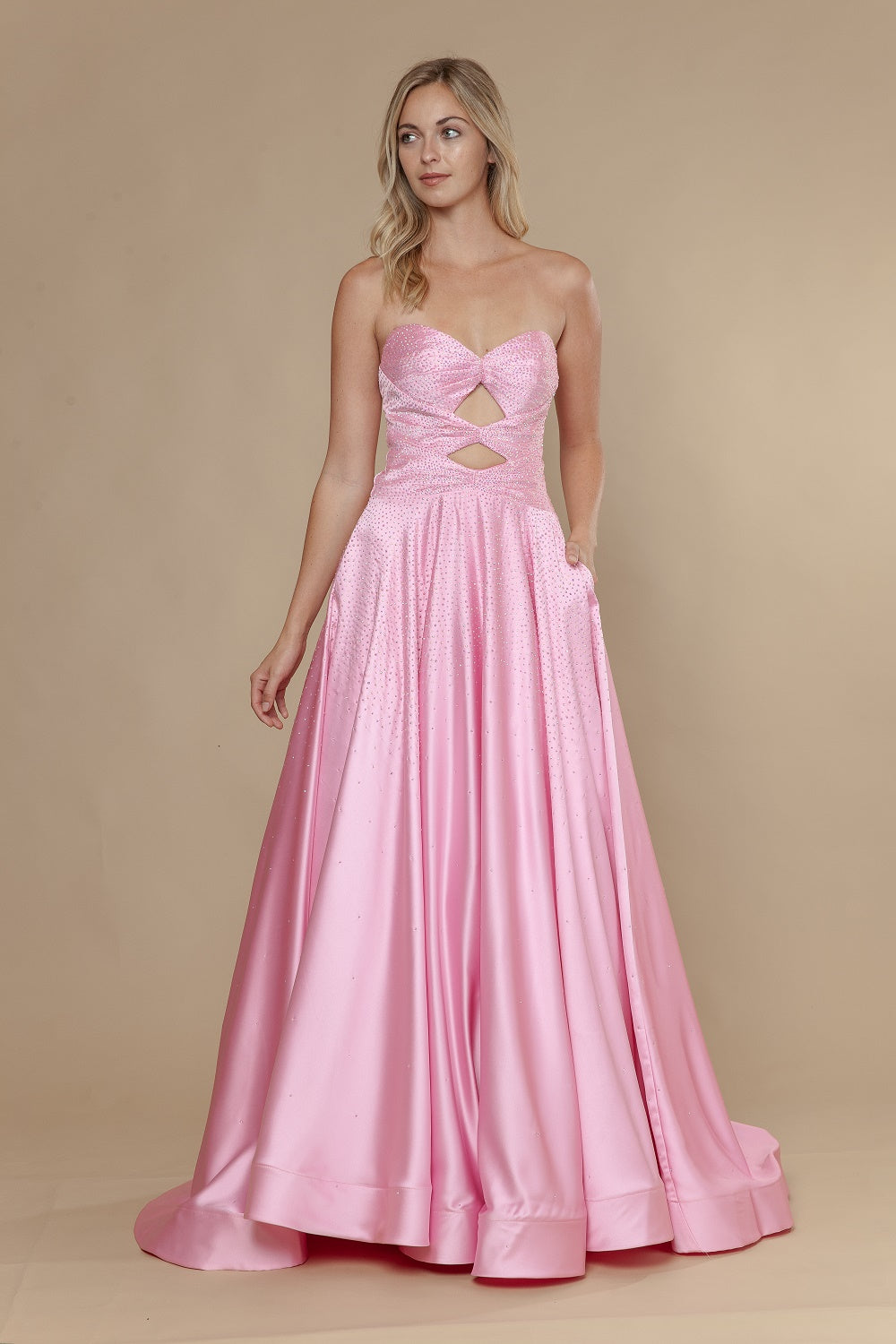 Sweetheart Floor-Length Satin Prom A-Line Poly USA 25130