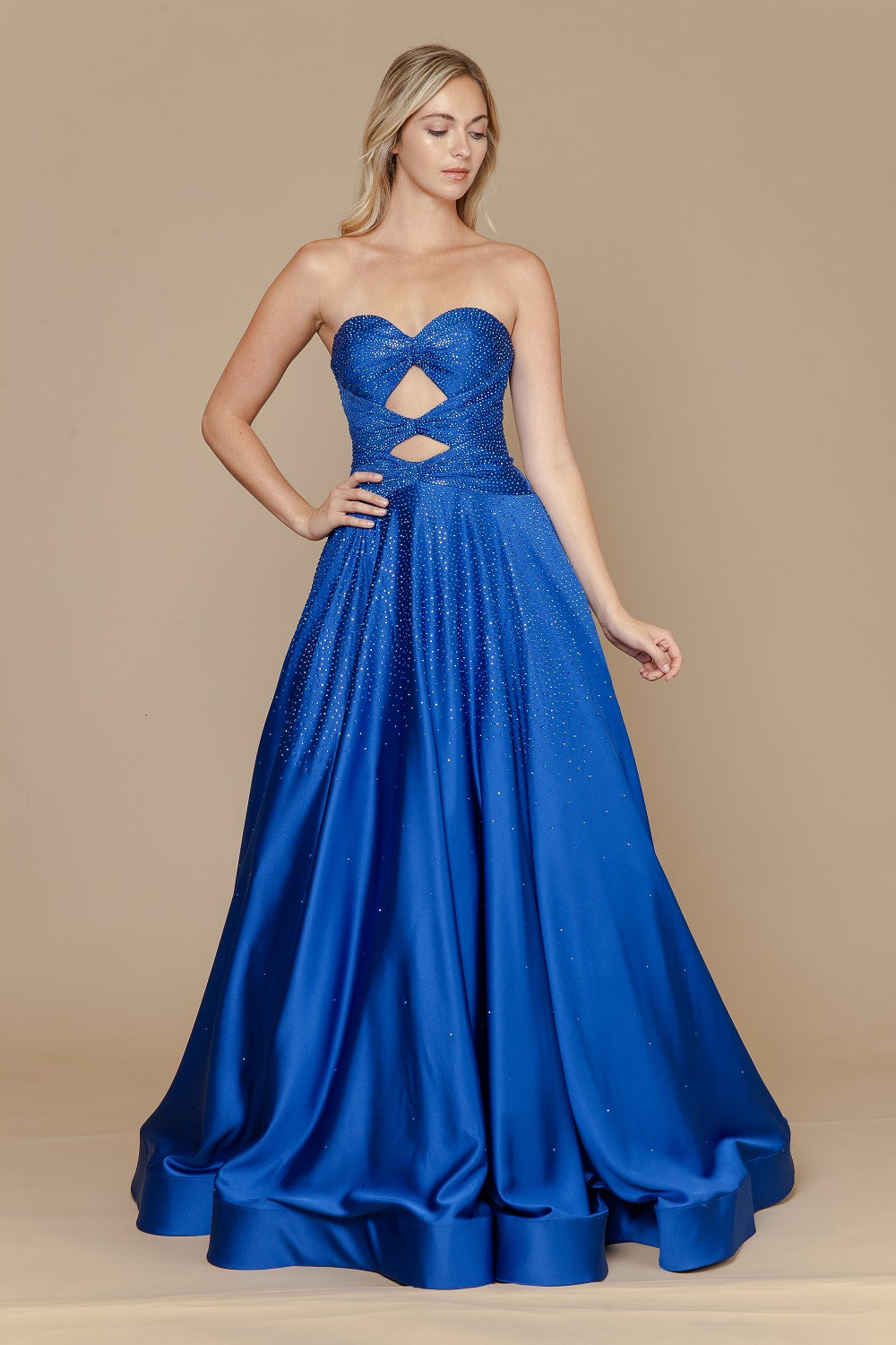 Sweetheart Floor-Length Satin Prom A-Line Poly USA 25130