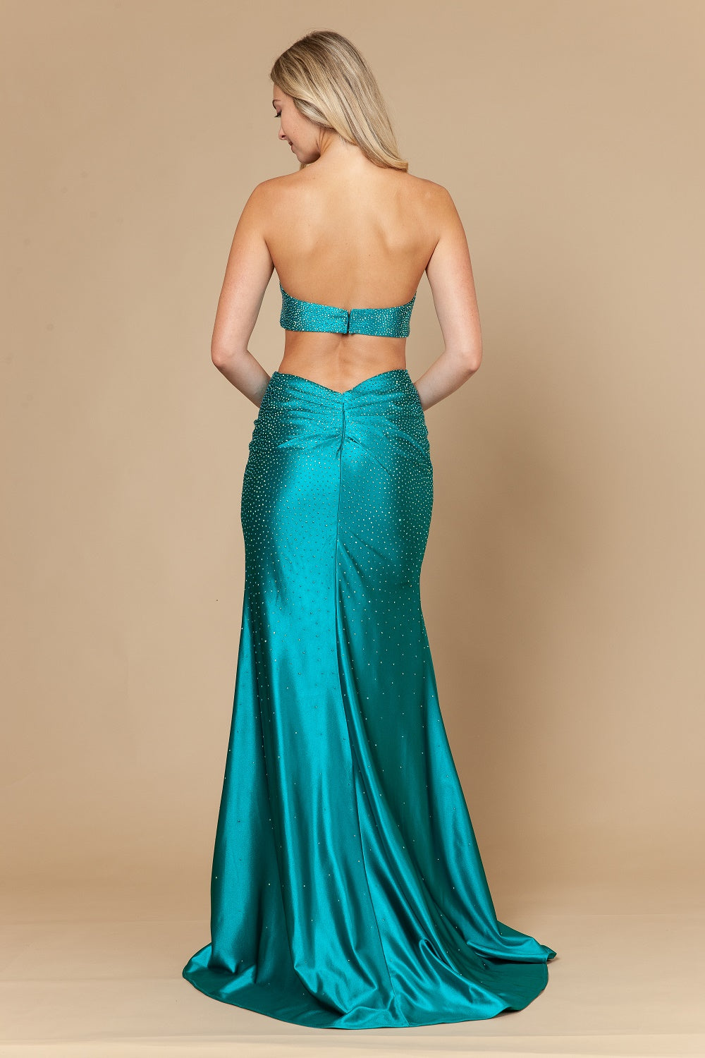 Strapless Straight Neck Floor-Length Satin Prom Mermaid/Trumpet Poly USA 25174