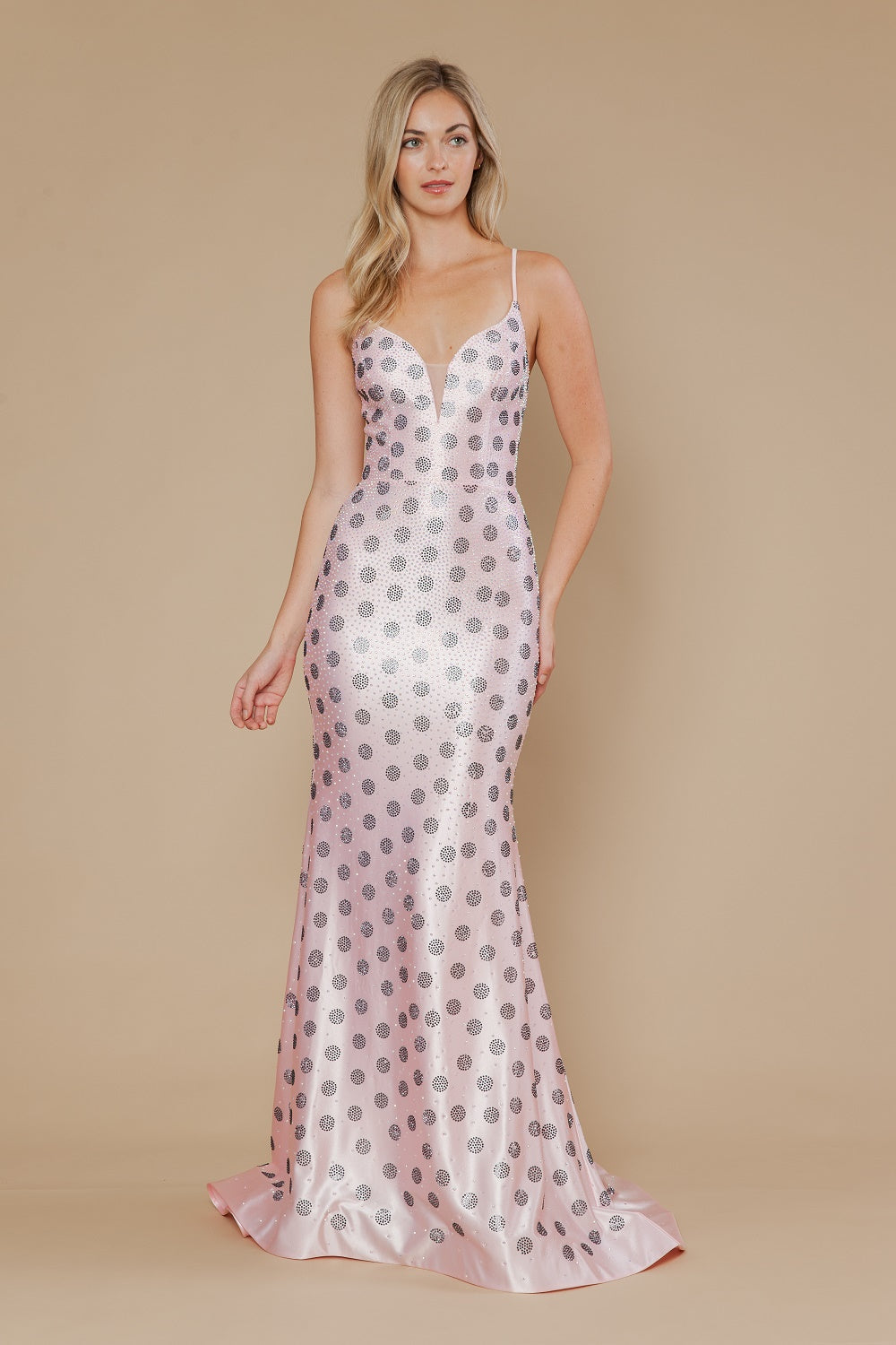 V-Neck Floor-Length with Train Satin Prom Mermaid/Trumpet Poly USA 25196