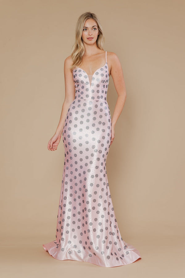 V-Neck Floor-Length with Train Satin Prom Mermaid Trumpet Poly USA 25196