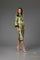 Cocktail Dresses Fitted 3D Floral Knee length Printed Dress Green