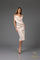 Cocktail Dresses Short Fitted Metallic Bodycon Cocktail Dress Rose Gold