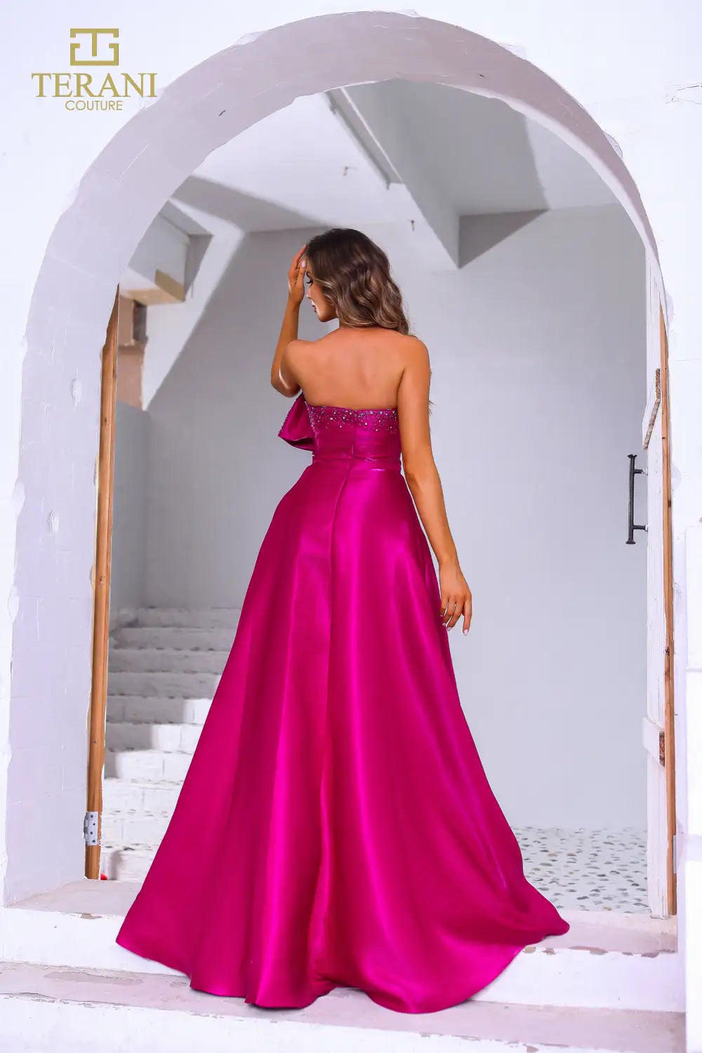 Terani Couture 251E4051 Beaded A Line Long Formal Evening Prom Dress
