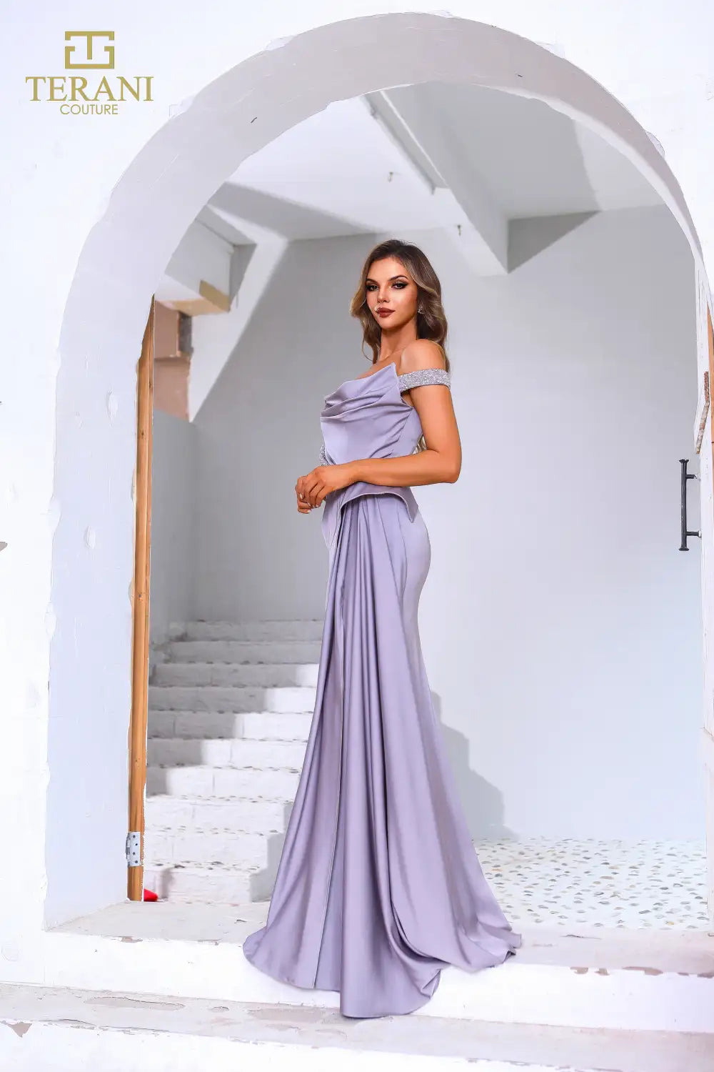 Terani Couture 251E4220 Long Evening Beaded Slit Formal Dress