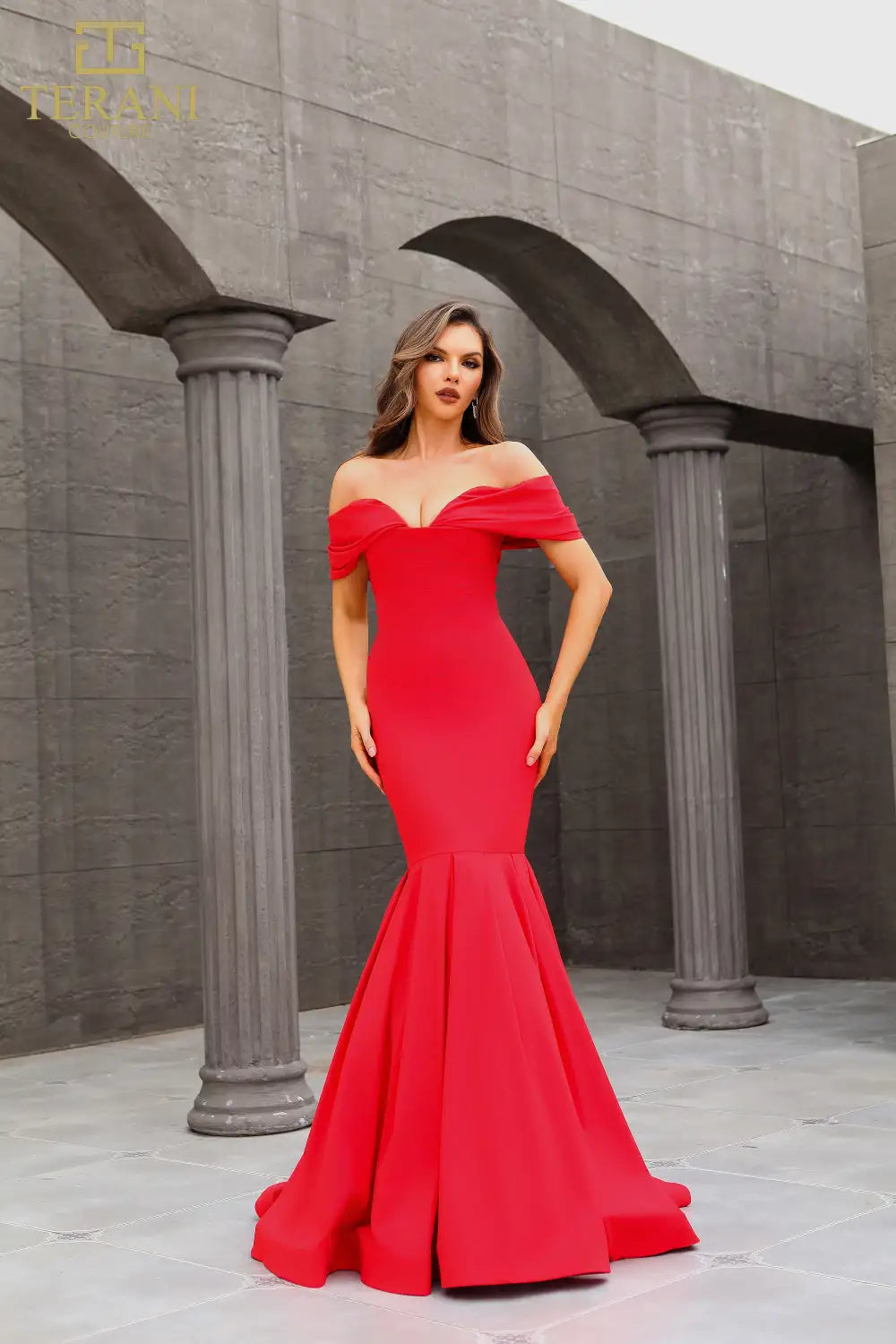 Prom Dresses Fitted Mermaid Long Formal Prom Dress Red