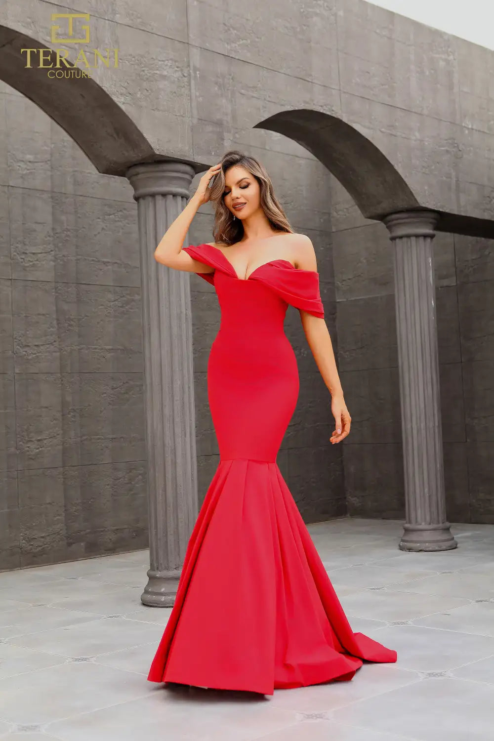 Prom Dresses Fitted Mermaid Long Formal Prom Dress Red