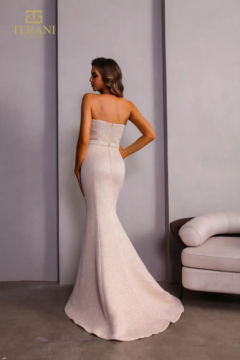 Formal Dresses Fitted Long Formal Metallic Evening Dress Rose Gold