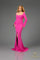 Formal Dresses Fitted Long Sleeve Formal Evening Dress Fuchsia
