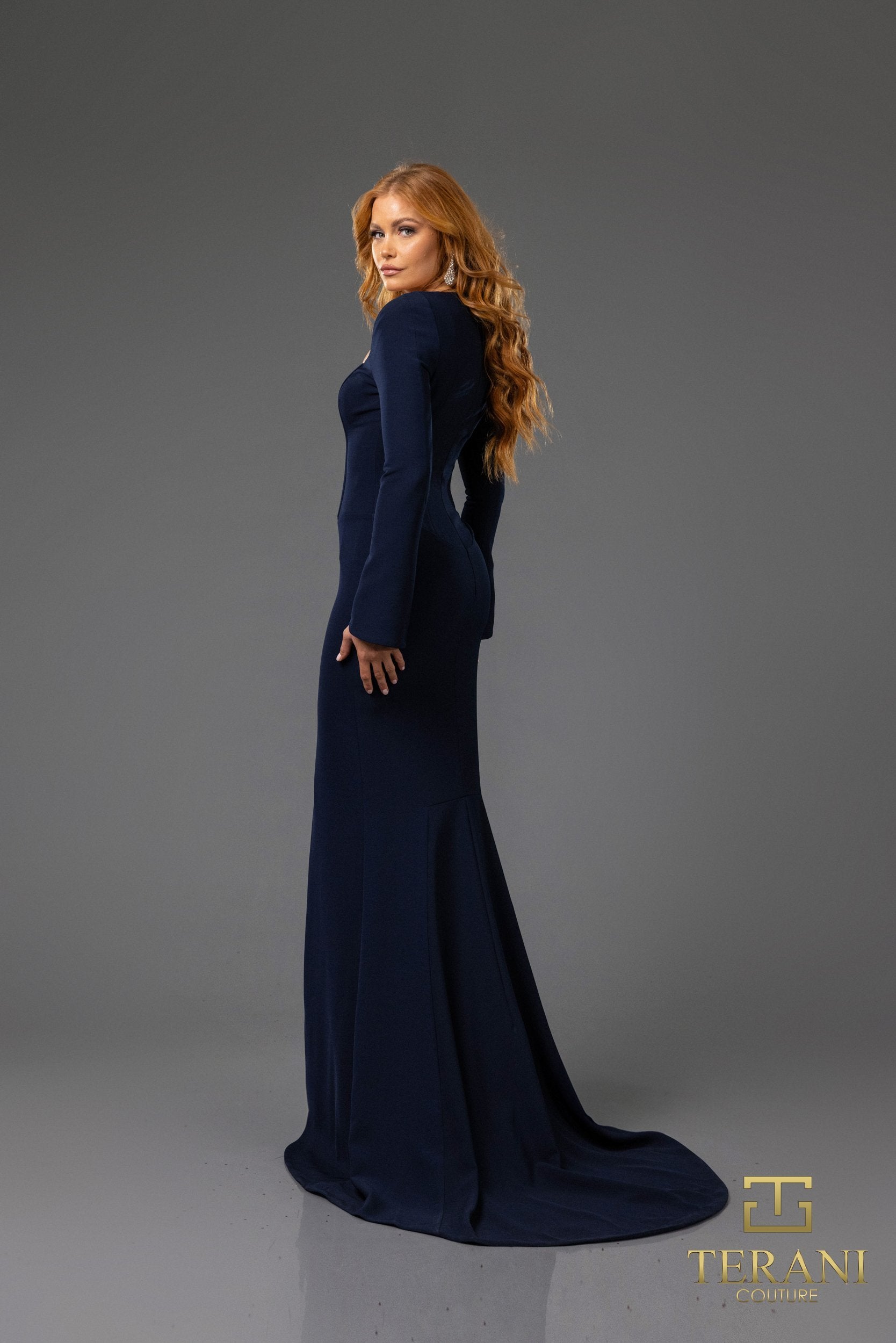 Terani Couture 251E4571 Fitted Long Sleeve Formal Evening Dress