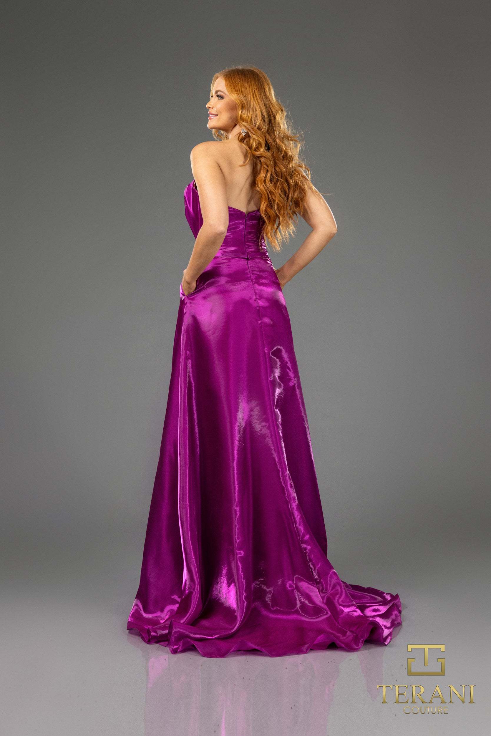 Terani Couture 251E4637 Long Formal A Line Evening Prom Dress