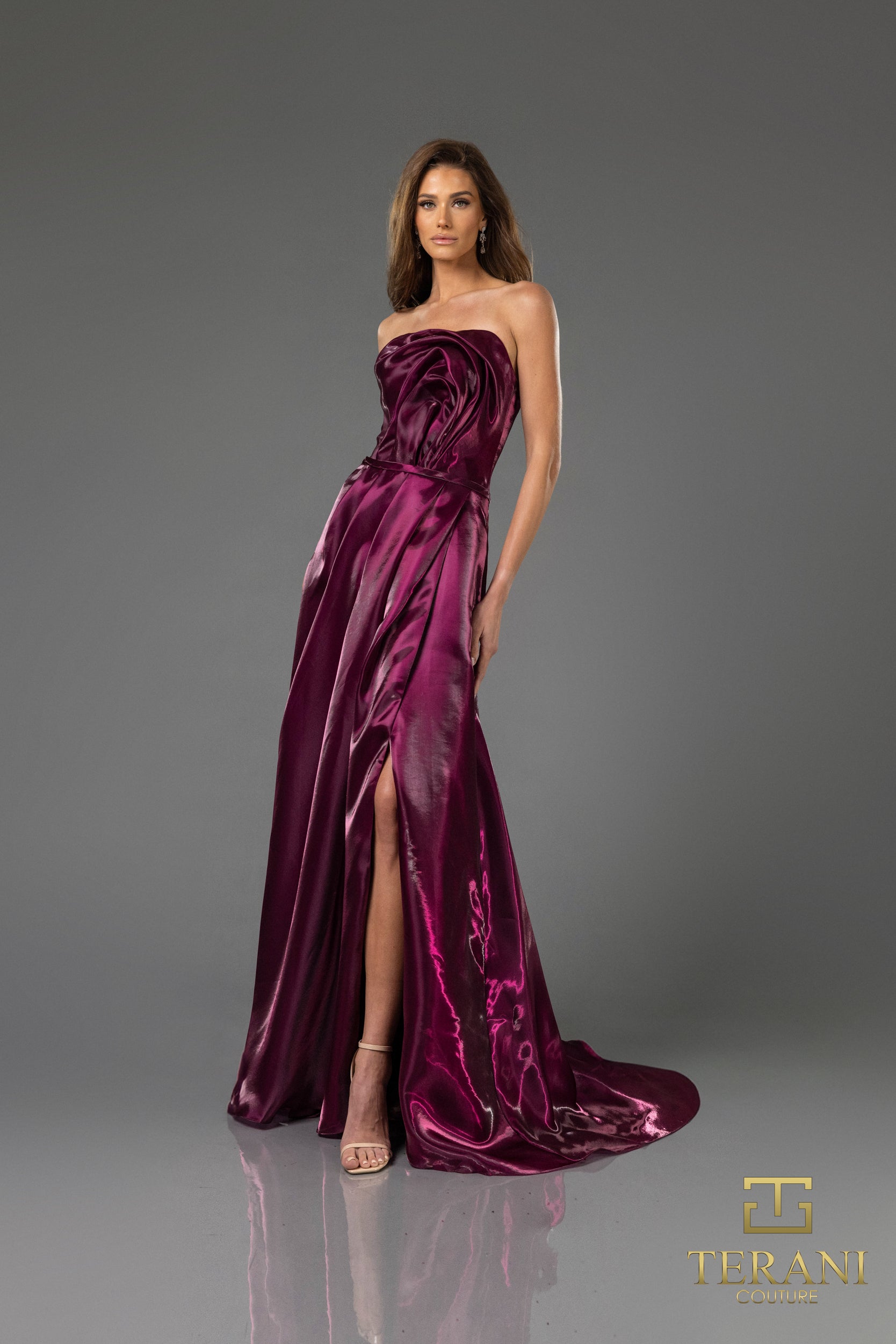 Terani Couture 251E4637 Long Formal A Line Evening Prom Dress