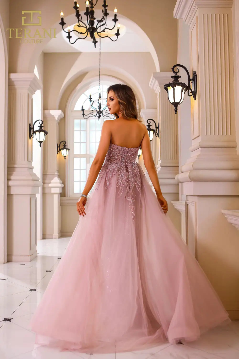 Terani Couture 251GL4312 Fitted Long Formal Beaded Prom Dress