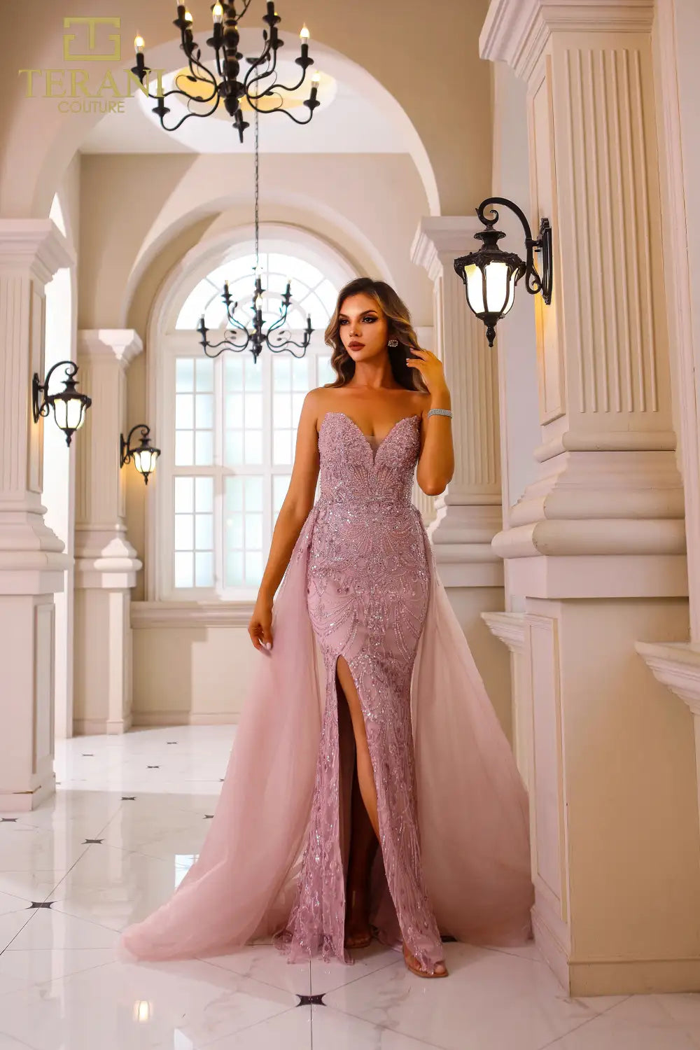 Terani Couture 251GL4312 Fitted Long Formal Beaded Prom Dress