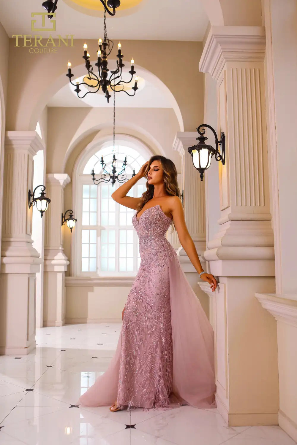 Terani Couture 251GL4312 Fitted Long Formal Beaded Prom Dress