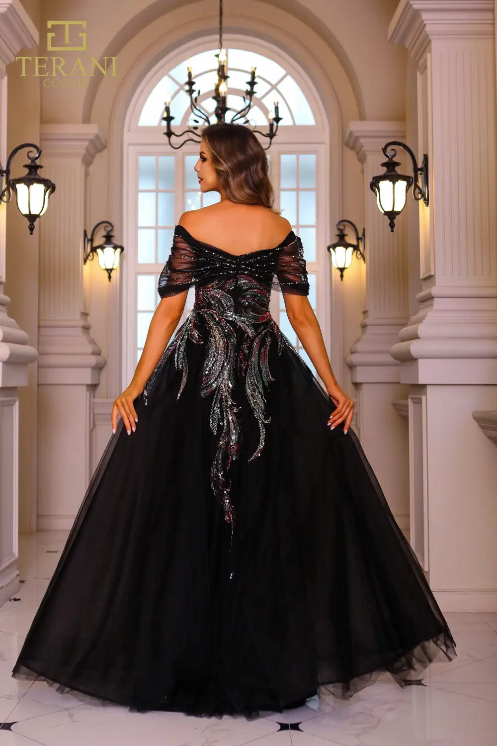Formal Dresses Long Beaded Ball Gown Formal Dress Black Multi