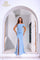 Formal Dresses Beaded Applique Long Formal Peplum Evening Dress Dusty Blue