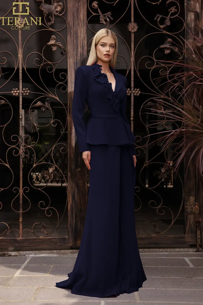 Mother of the Bride Dresses Pleated Long Formal Mother of the Bride A Line Dress Navy
