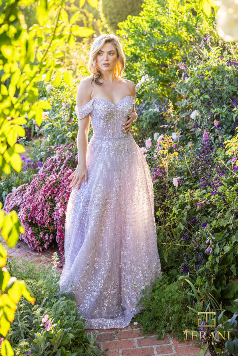 Prom Dresses Long Beaded Lace Formal Prom Dress Lilac